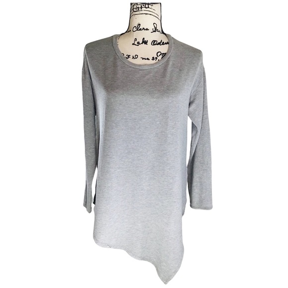Joie 'Tammy B' Asymmetrical Oversized Sweatshirt Top In Heather Gray Small - Picture 13 of 13